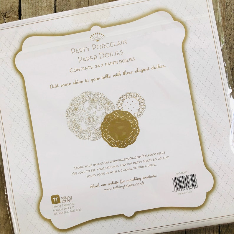 Tea 48 Gold and White Paper Doilies Cake Dessert Supply Bridal Shower Supply Wedding