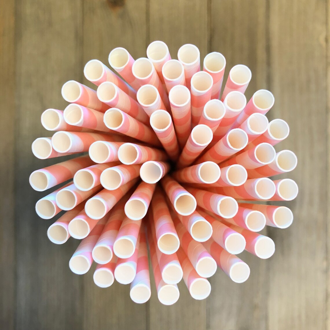 Pink Straws 100 Stripe Straws Light Pink Paper Straws Etsy
