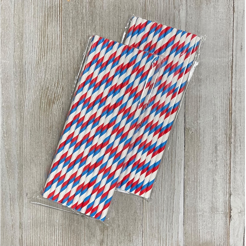 Patriotic Paper Straws