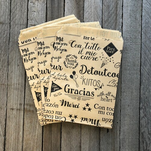 50 Kraft Brown 'thank You' Bags Gift Bags Craft Etsy