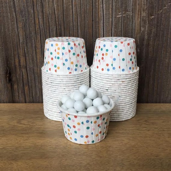 Multi Color Paper Snack Cups Set of 48 Polka Dot Candy Cup Etsy