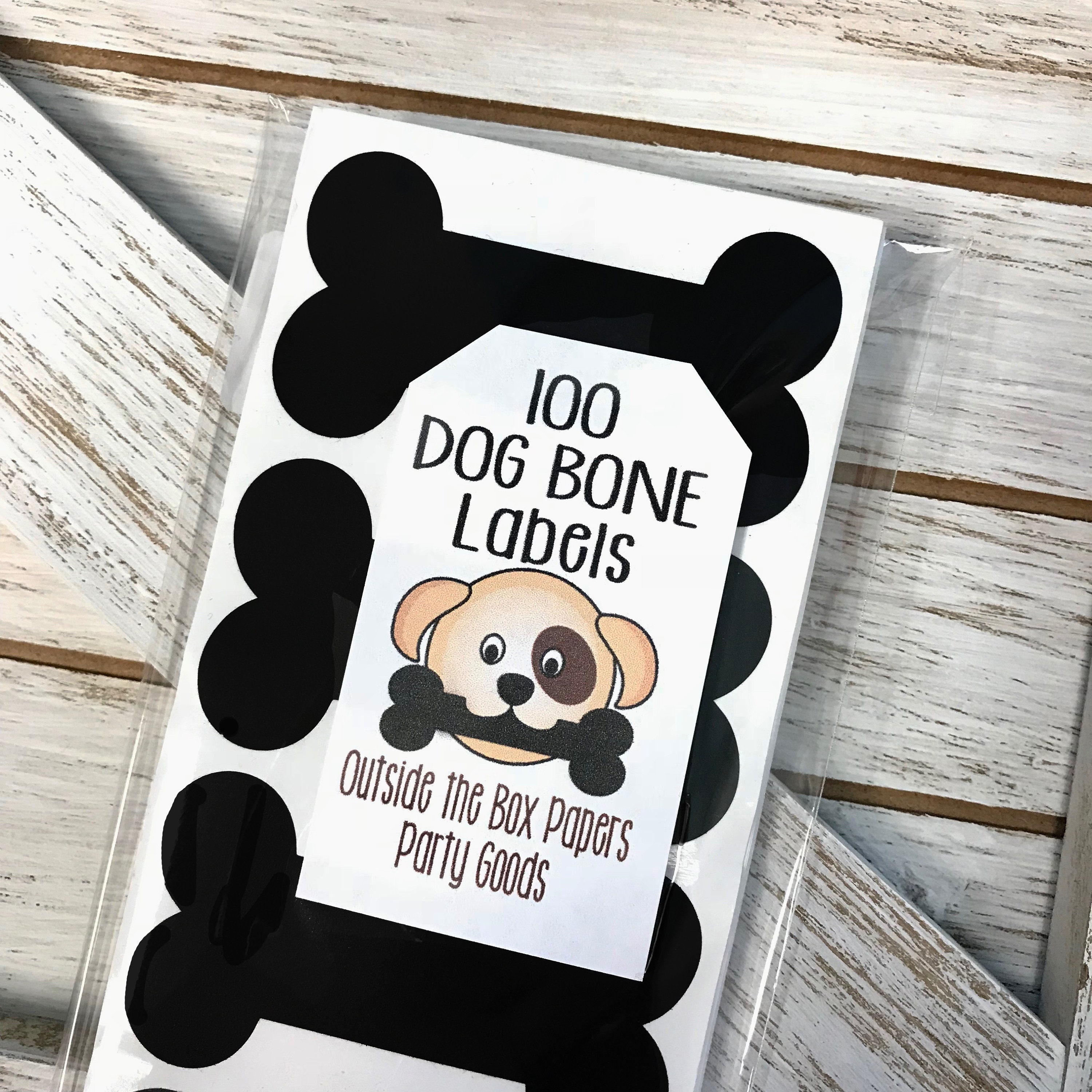 Dog Bone Chalkboard Labels 60 Vinyl Labels Puppy Birthday Etsy UK
