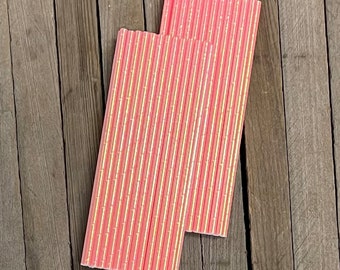 50 Pink Iridescent Paper Straws -  Iridescent Foil Paper Straws - Birthday Valentine's Baby Shower Supply - Free Shipping - Pack of 50
