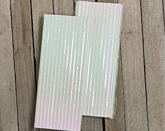 50 White Pearl Iridescent Foil Paper Straws - Pearl Paper Straws - Birthday Wedding Bridal Shower Baby Shower Supply - Free Shipping