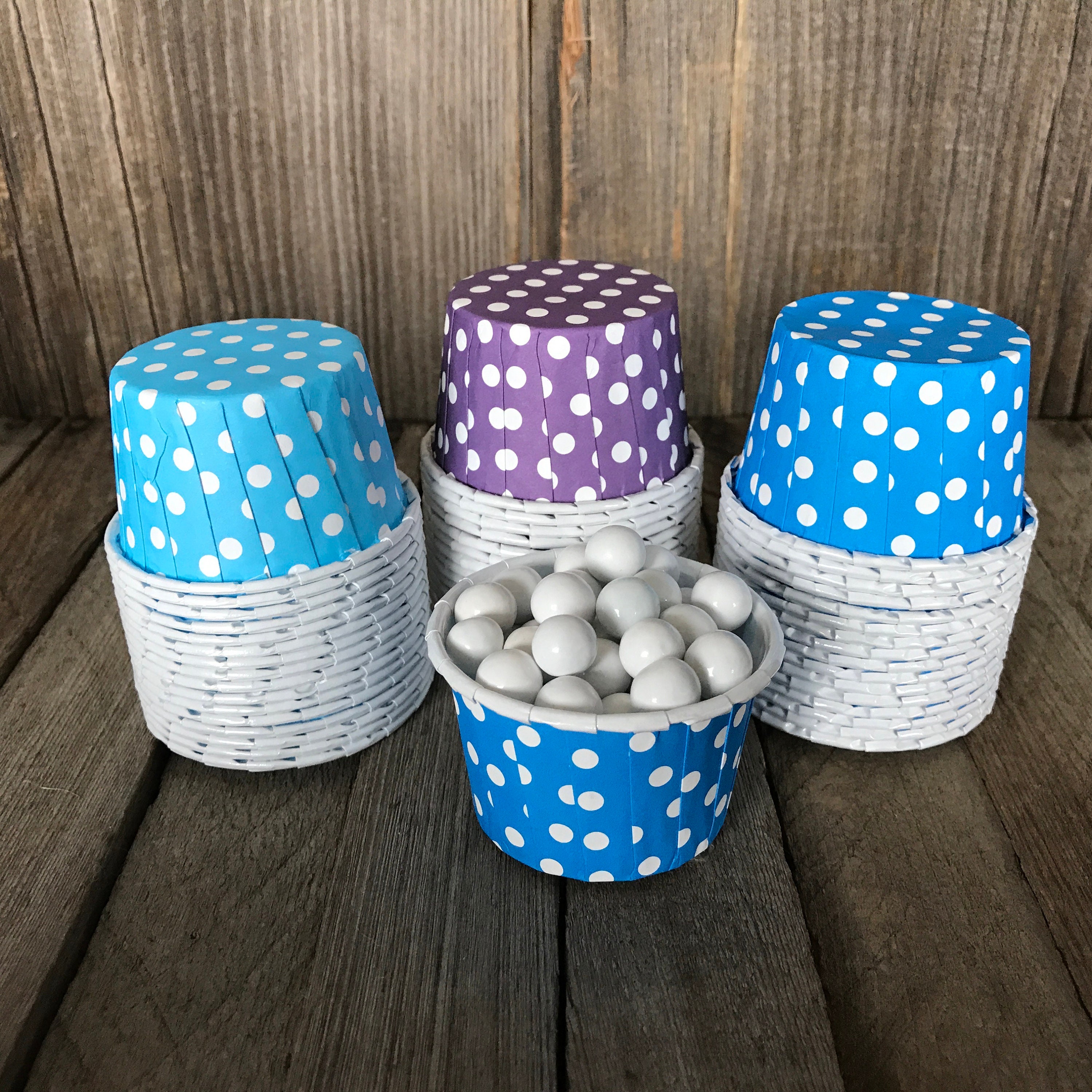 Under the Sea Paper Snack Cups Set of 48 Polka Dot Candy Etsy