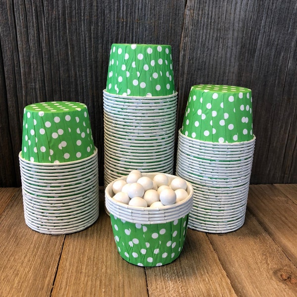 100 Green Snack Cups, Candy Cups, Nut Cups, Bulk Party Supply, Mini Ice Cream Cup, Paper Nut Cup, Mini Cupcake Baking Liners