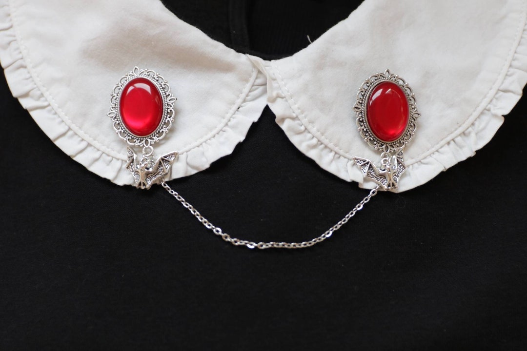 Collier 'Sang De Vampire' Pour Halloween - Chaîne Rouge Réglable (30+8 Cm) - Plastique Et Alliage - Pour Costume, Carnaval, Cosplay Effrayant