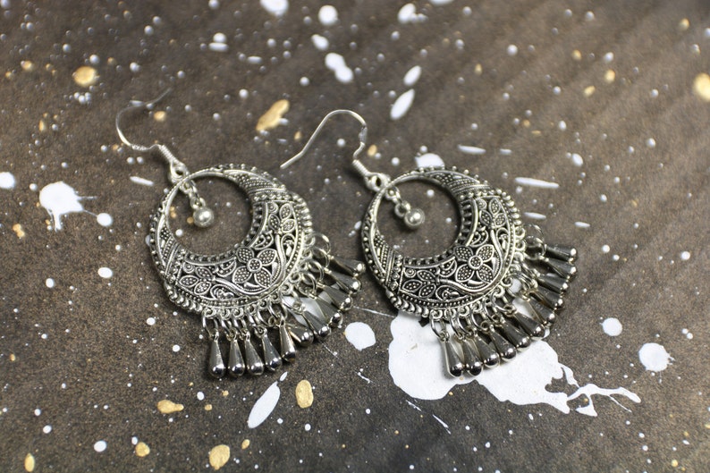 filigree boho earrings Tiny Sparkle image 1