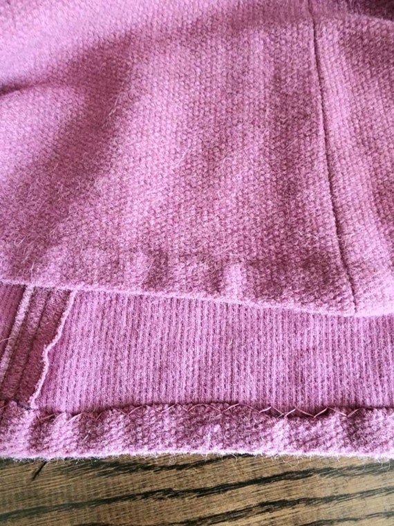 Vtg 60s mod mini dress wool nubby lilac M - image 7
