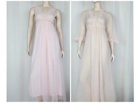 Vtg Love'Lee made 2pc peignoir lingerie nightgown… - image 1