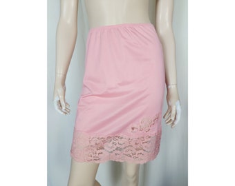 Vintage Harvey Woods short skirt half slip pink SM