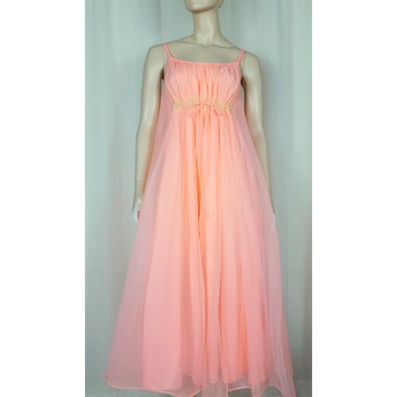 Vtg Linda Underlovelies nightgown lingerie neon g… - image 1