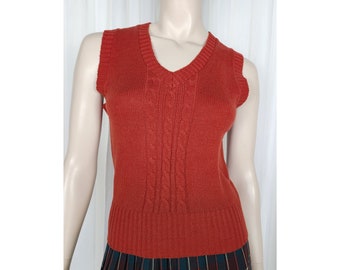 Vtg 70s knit sweater vest S