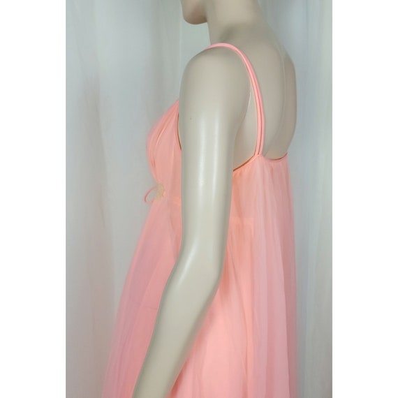 Vtg Linda Underlovelies nightgown lingerie neon g… - image 5