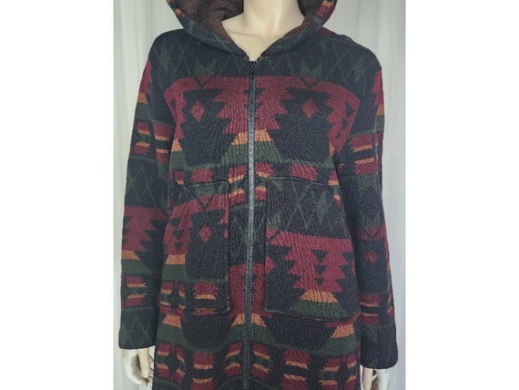 Vintage 90s Tundra wool hooded southwestern blank… - image 2
