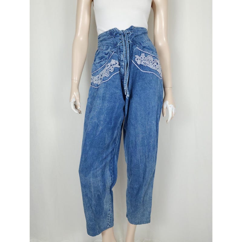 Lace Up Denim Trousers