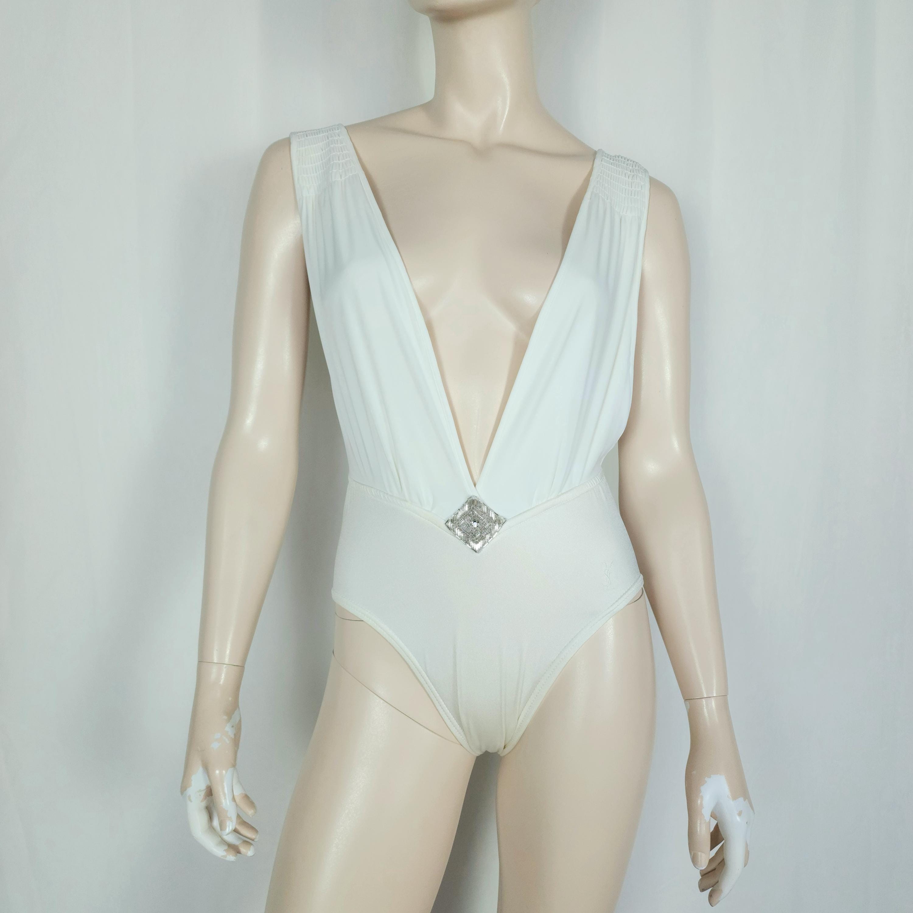 Traje de baño estilo años 80 de YSL Yves Saint Laurent, modelo Goddess, talla XS/S