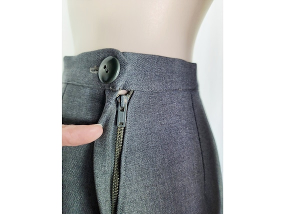 Vtg 1950s Auckie Sanft grey wool skirt suit set |… - image 8