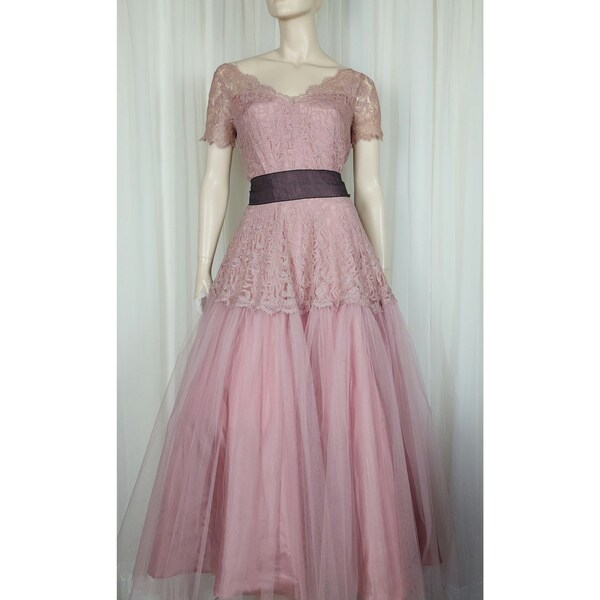 One Shoulder Short Dresses with Lace Bodice Vintage Mauve main image 1