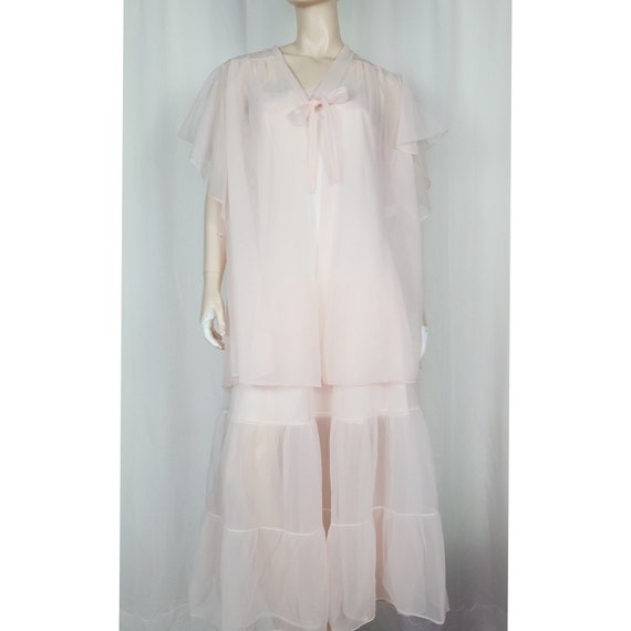 Vtg French Maid tiered slip dress nightgown flutt… - image 2
