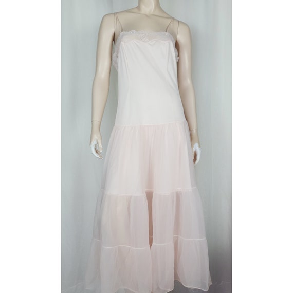 Vtg French Maid tiered slip dress nightgown flutt… - image 3