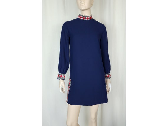 Vtg 60s Joseph Ribkoff mod tunic shift mini dress… - image 1