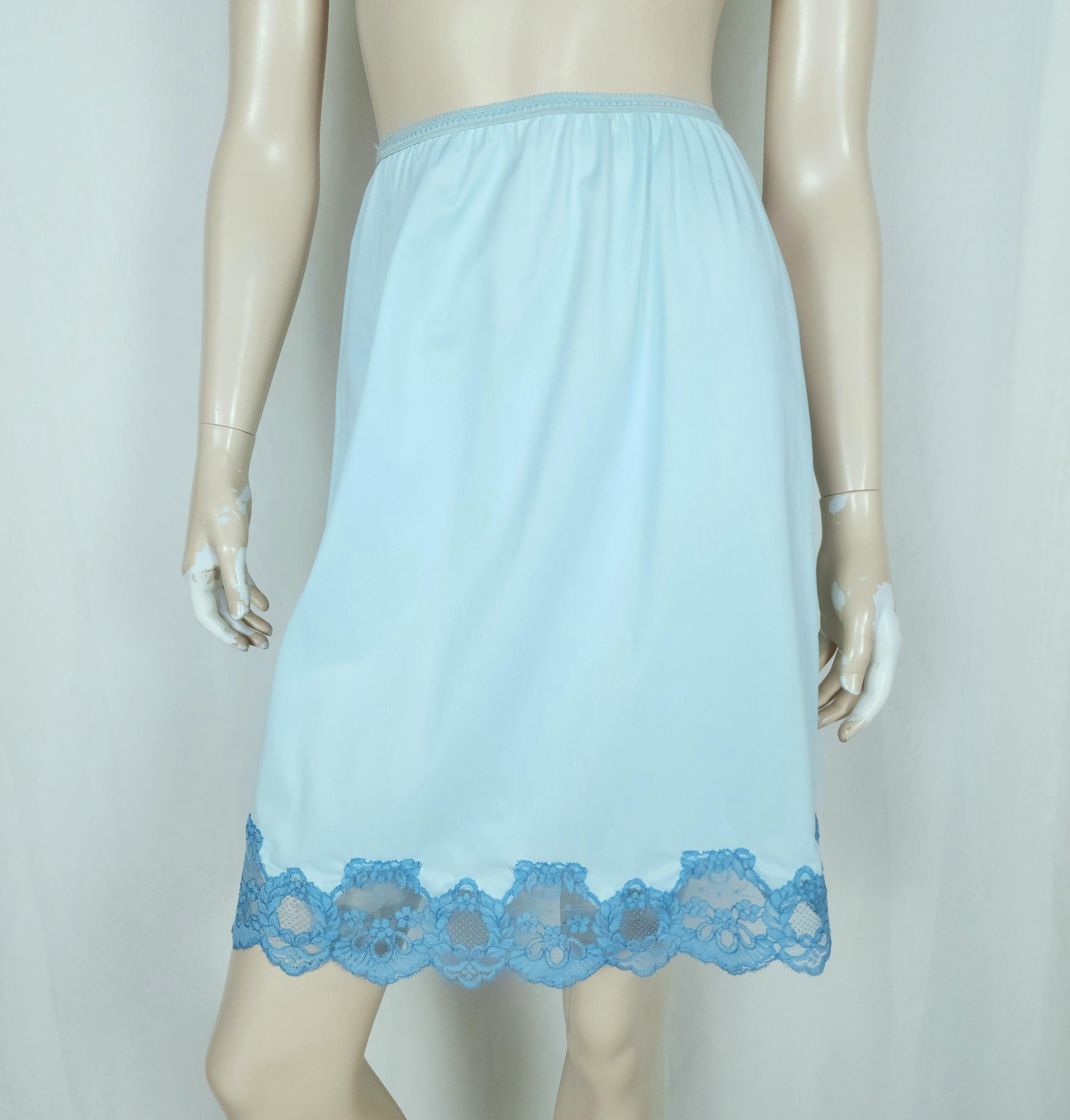DecSea Demi-Jupons pour Femmes sous Robe Longue Demi-Jupon avec Bordure en Dentelle Taille P-TTG