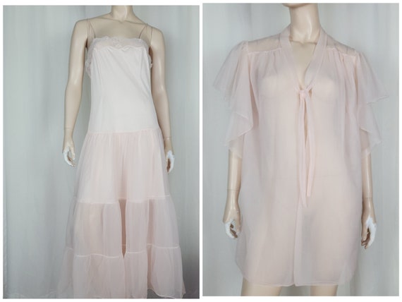 Vtg French Maid tiered slip dress nightgown flutt… - image 1