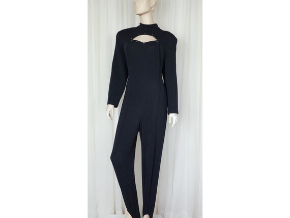 Vtg 80s Joseph Ribkoff peekboo stud catsuit stirr… - image 4