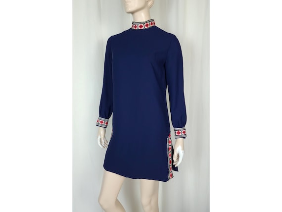 Vtg 60s Joseph Ribkoff mod tunic shift mini dress… - image 2