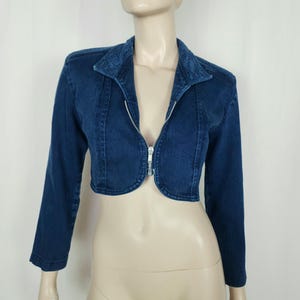 Vtg 80s cropped stretch denim jacket XS-SM