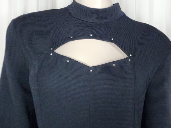 Vtg 80s Joseph Ribkoff peekboo stud catsuit stirr… - image 2