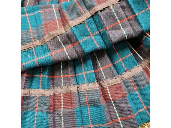 Vtg 50s 60s wool plaid pleated skirt S - image 8