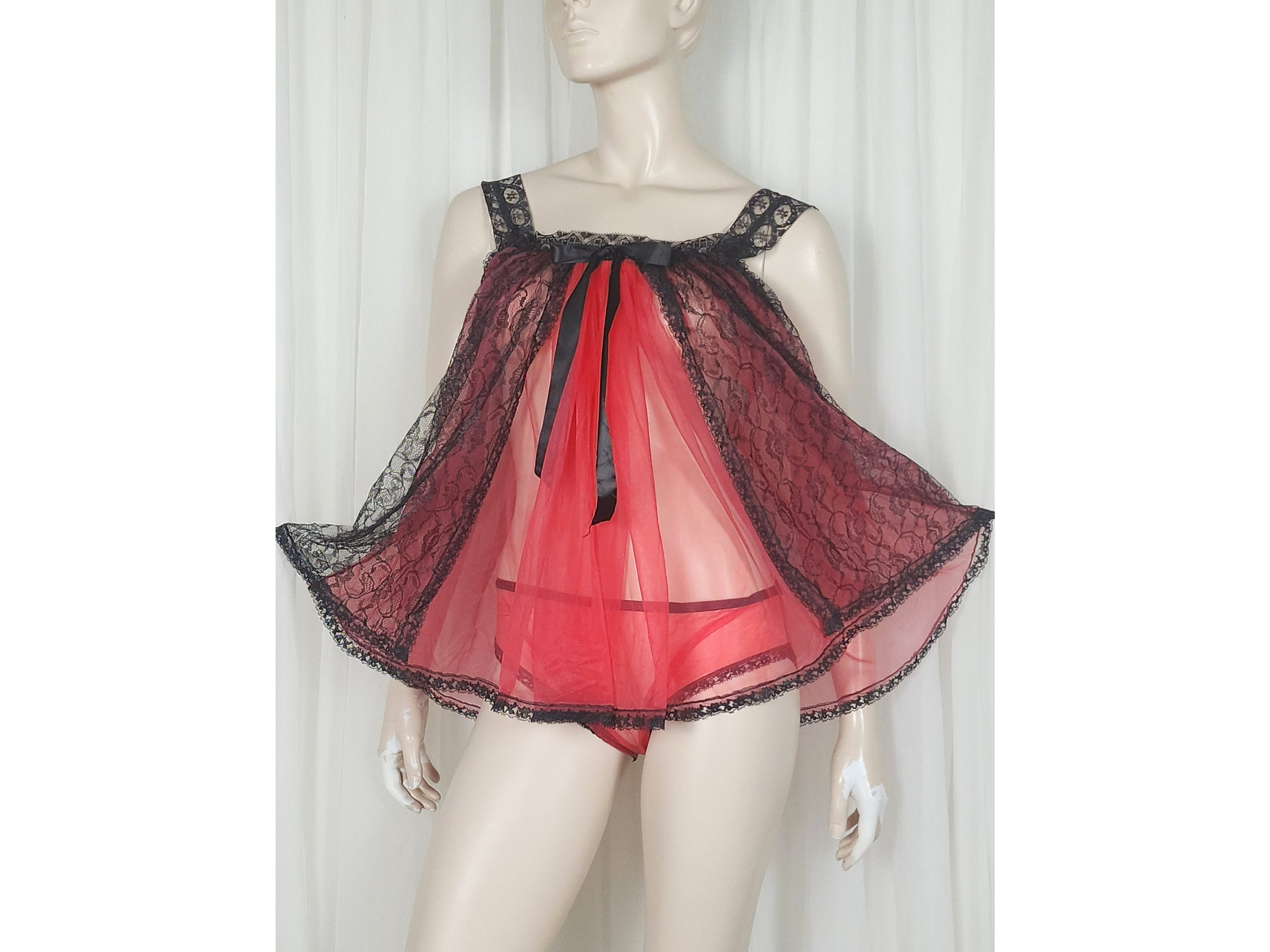 Red Polyester Lace Babydoll For Women at Rs 120/set