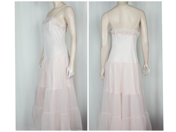 Vtg French Maid tiered slip dress nightgown flutt… - image 5
