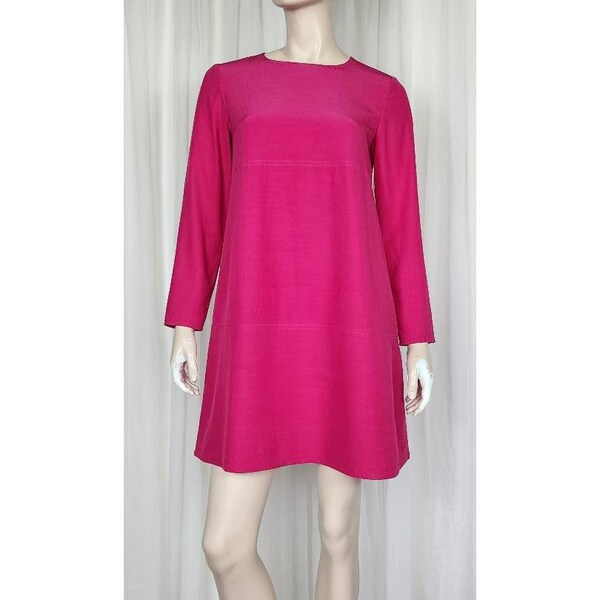 Vintage 80s Courreges fuschia pink mod tent mini dress S/M