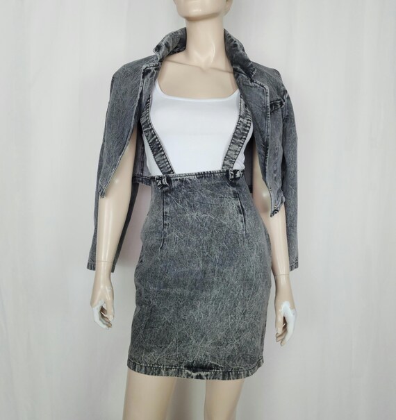 Vtg 80s 2pc Suspender Skirt & Jacket Set Acid Wash XS/S - Etsy Vtg 80s 2pc Suspender Skirt & Jacket Set Acid Wash XS/S - Etsy