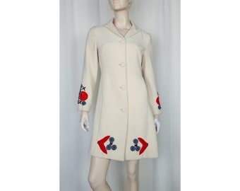 Vtg 90s y2k Chloé embroidered soft coat cream XS/S