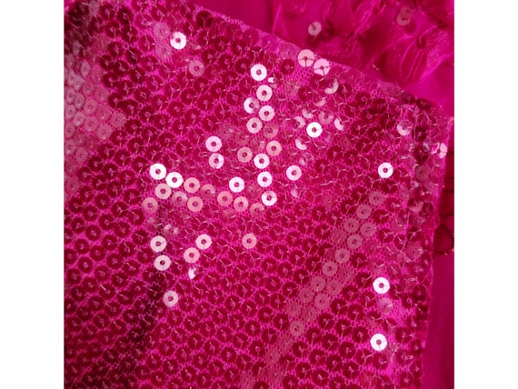 Y2K Betsey Johnson Pink Silk Organza Sequin Flora… - image 10