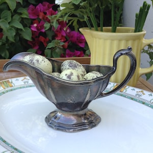 Vintage R Wallace Silver Soldered 4 Oz. Gravy Boat or Cream Pitcher, Pattern # 0721