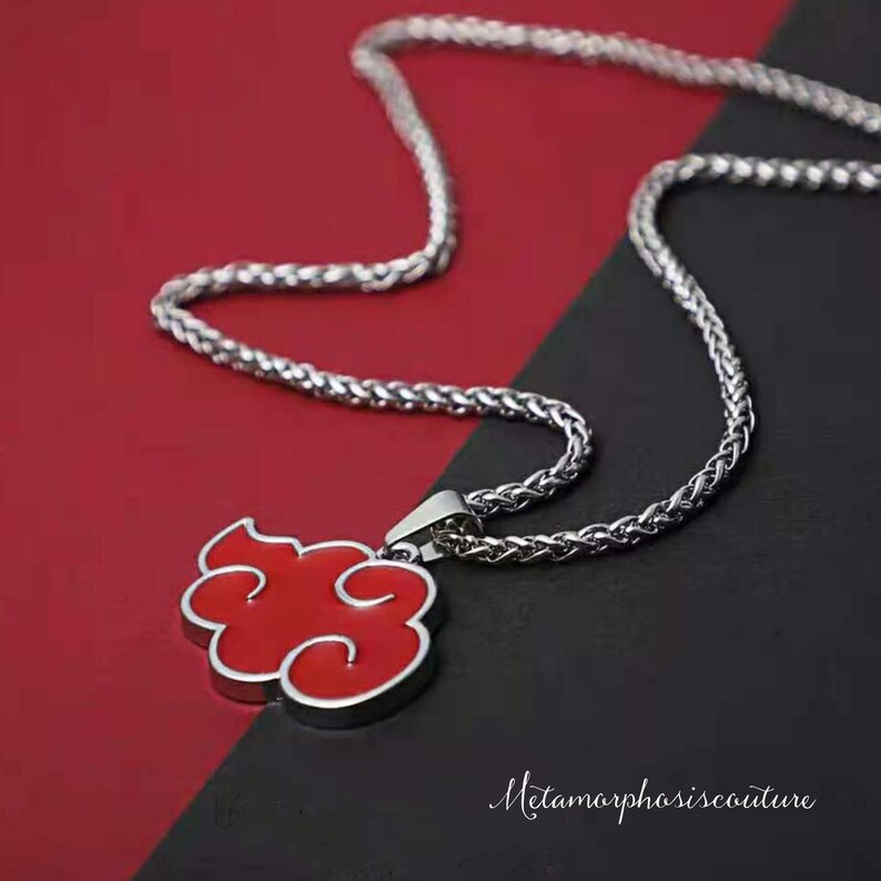 Akatsuki Red Cloud Necklace Anime Necklace Pendants Akatsuki Etsy