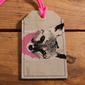 Handmade Leather Fox Luggage Tag: Travel Bag Accessory
