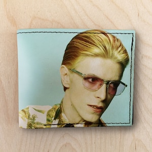 billetera de cuero david bowie, mini billetera, billetera minimalista, billetera bifold, billetera compacta, billetera de bolsillo delantero, billetera de mujer, billetera de bolso