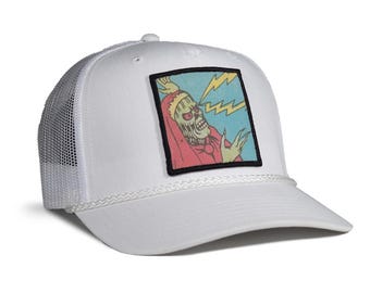 Ghoul Trucker Hat - Mesh & Cotton Blend Trucker Hat - Snap Back Rope Hat - Mens Hat, Womens Hat, Snap back Hat, Trucker Cap, Rope Hat