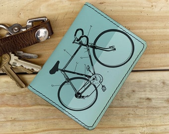 Bicycle slim wallet, leather wallet, minimalist wallet, compact wallet, pocket wallet, business card holder, women wallet, small wallet