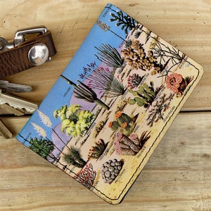 tarjetero de cuero cactus, tarjetero de visita, cartera minimalista, cartera compacta, tarjetero de crédito, cartera de mujer, bolso