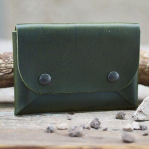 Leather Clutch Wallet: Full Grain Snap Closure, Passport & Journal