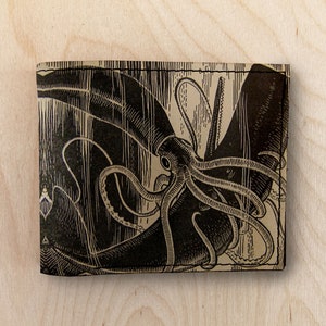 billetera de cuero de calamar, mini billetera, billetera minimalista, billetera bifold, billetera compacta, billetera de bolsillo delantero, billetera de mujer, billetera de bolso