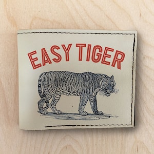 Cartera de piel de tigre sencilla, minicartera, cartera minimalista, cartera plegable, cartera compacta, cartera de bolsillo frontal, cartera de mujer, cartera monedero.