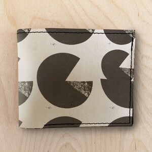 billetera de cuero de gráfico circular, mini billetera, billetera minimalista, billetera bifold, billetera compacta, billetera de bolsillo delantero, billetera de mujer, bolso